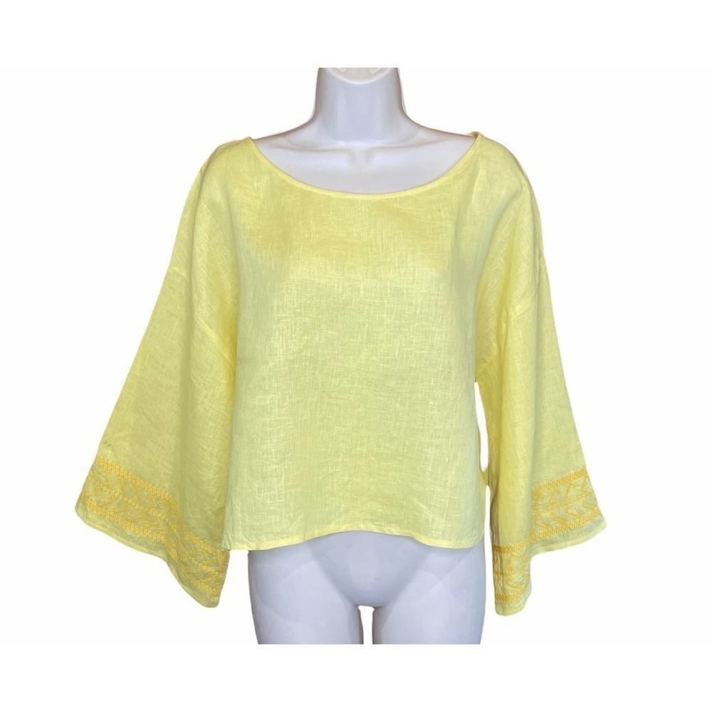 Seafolly Brightfolk Embroidery Linen Top NWT XS